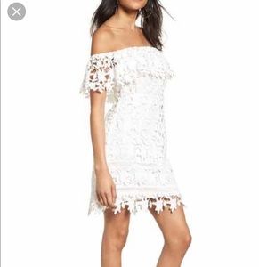White ASTR off the shoulder dress